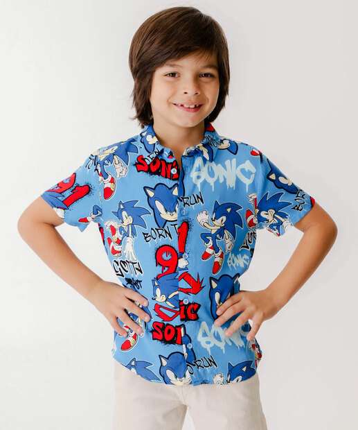 Image_Camisa Infantil Sonic Tam 4 a 10 Azul