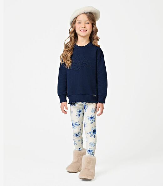 CONJUNTO BLUSAO COM LEGGING Azul