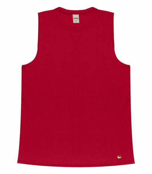 Regata Feminina Ribana Canelada Rovitex Vermelho