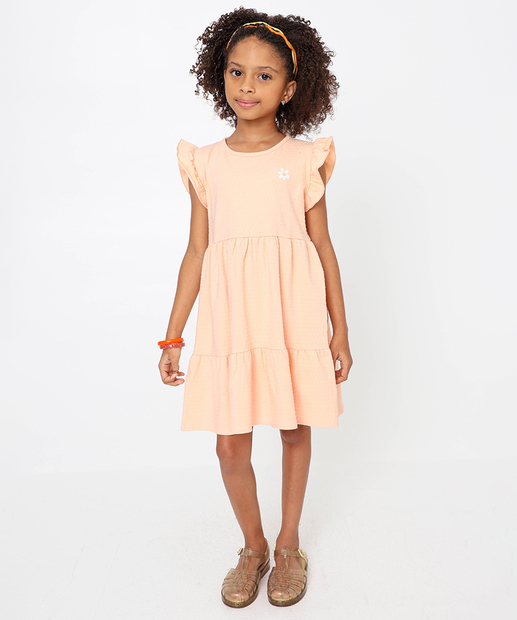 Image_Vestido Infantil Textura Babado Marisa Tam 4 a 10 Laranja