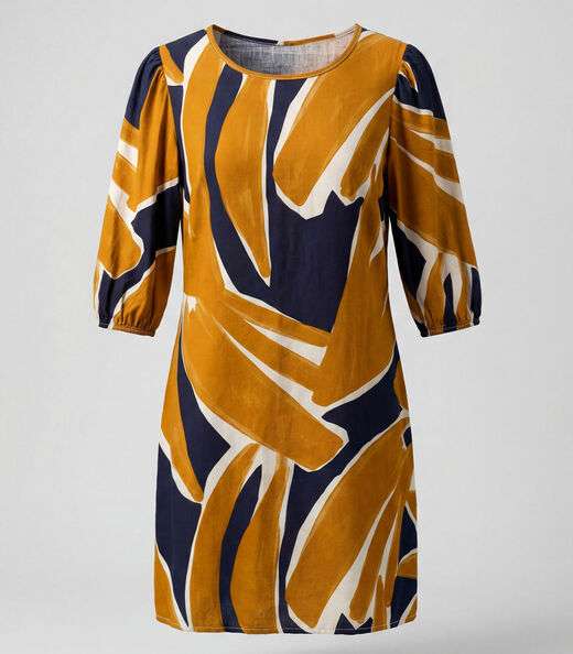 Vestido Midi Com Manga Flare 3/4 Infinita Cor Preto