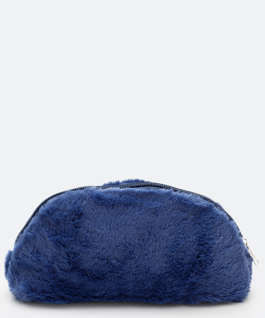 Necessaire Feminina Pelúcia Dinossauro Azul