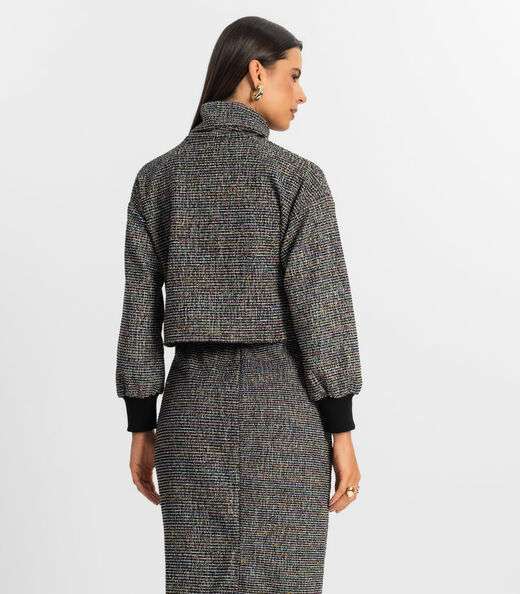 Blusão Cropped Feminino Rovitex Preto