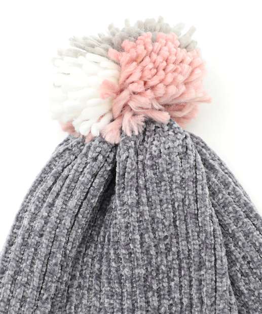 Touca Feminina Chenille Marisa Cinza
