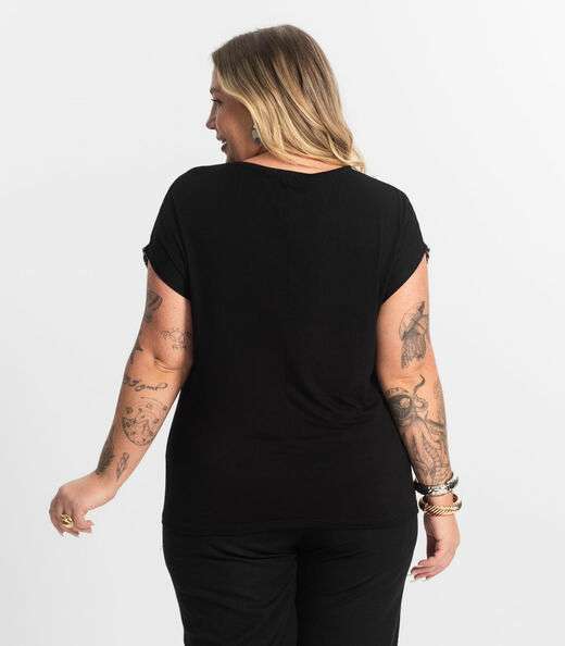 Blusa Feminina Manga Morcego Secret Glam Preto