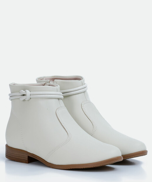 Bota Feminina Ankle Boot Bico Redondo Moleca 