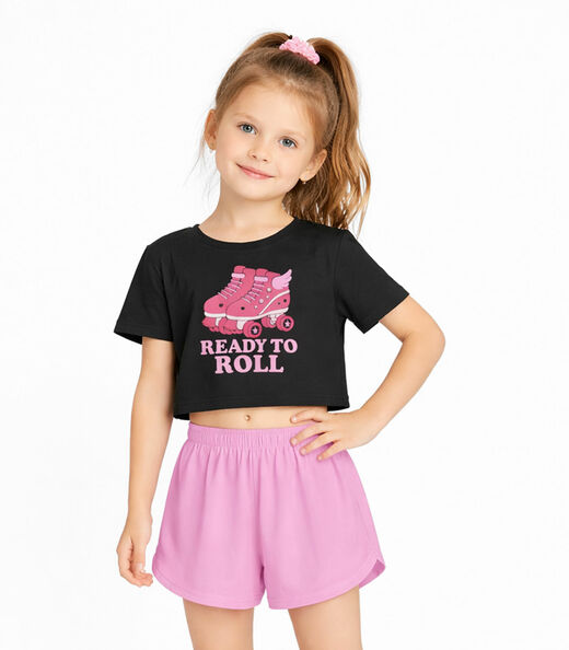 Image_Conjunto Feminino Infantil Blusa E Short Select Preto