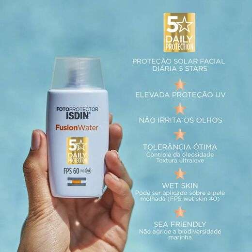 Protetor Solar Facial Isdin Fusion Water Star FPS60 30ml