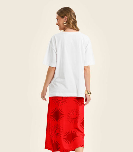 Blusa Feminina Manga Curta em Meia Malha Rovitex Branco