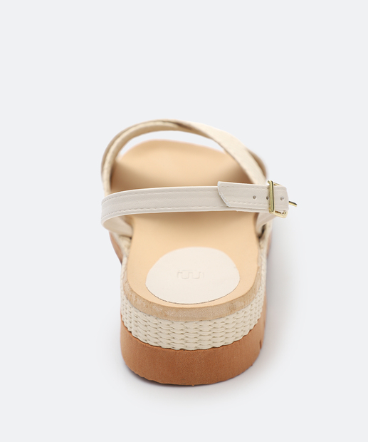 Sandália Flatform Feminina Marisa Off White