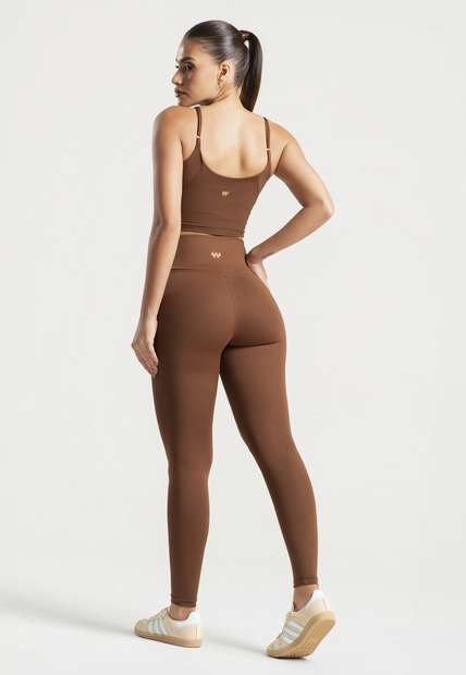 Top com Alças Finas Reguláveis Marrom Wemood