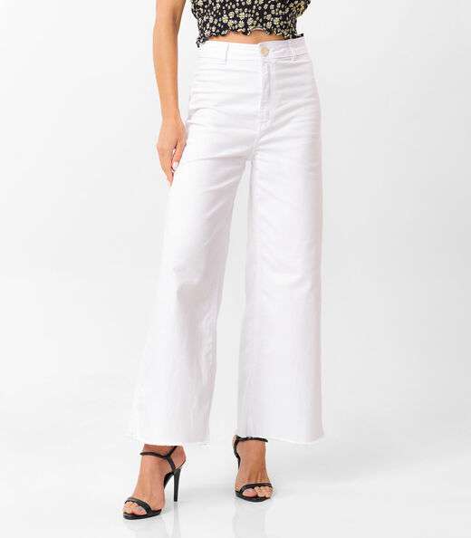 Calça Cropped Feminina Sarja Endless Branco