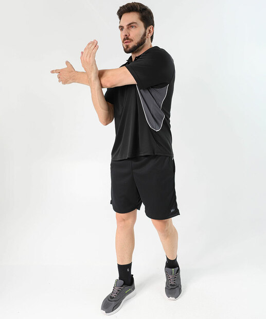 Camiseta Polo Masculina Fitness Marisa Preto