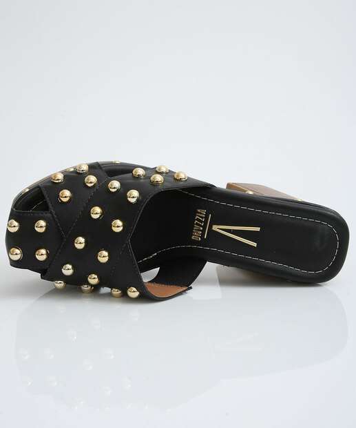 Tamanco Feminino Salto Grosso Tachas Vizzano