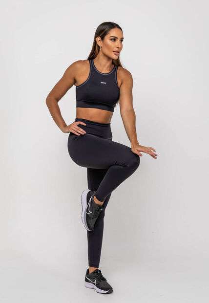 Top Suplex Poliamida Costura Preto Salvatore