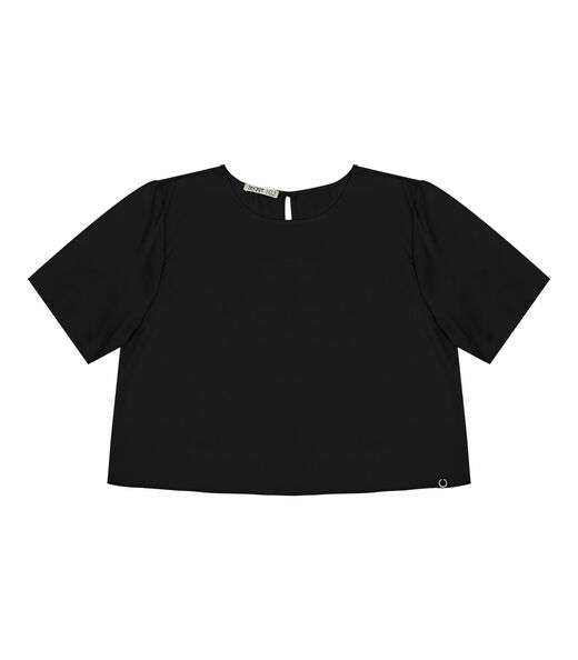 Blusa Plus Size Feminina Manga Curta Secret Glam Preto