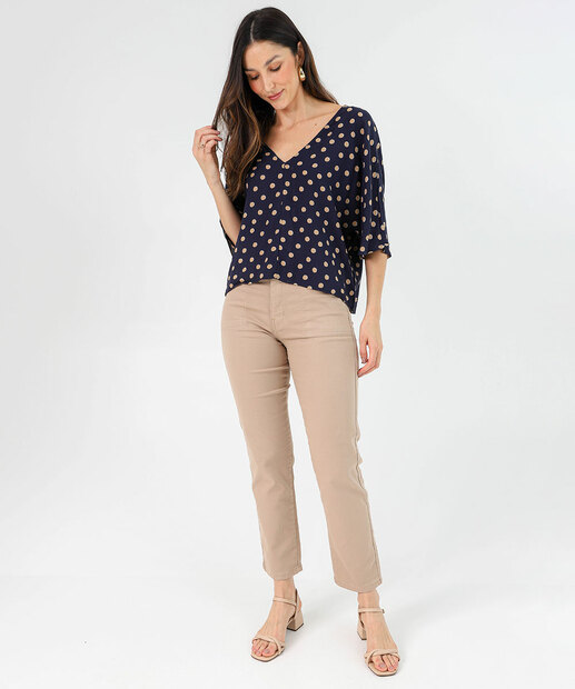 Blusa Feminina Poá Marisa Azul