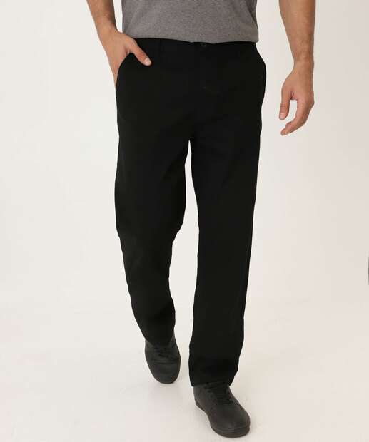 Calça Masculina Slim Sarja Chino Bolsos Marisa