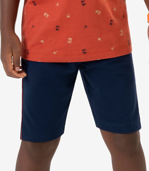 Conjunto Camiseta com Bermuda Meia Malha Rovi Kids Laranja