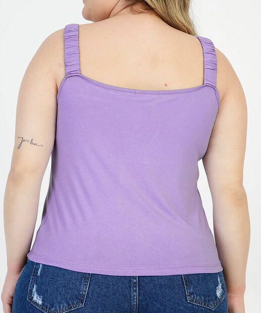 Blusa Regata Plus Size Feminina Alças Largas