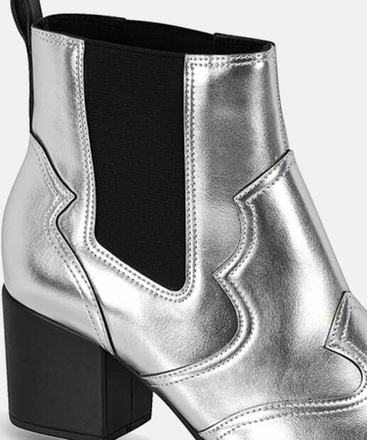 Bota Feminina Chelsea Metalizada Salto Grosso Vizzano