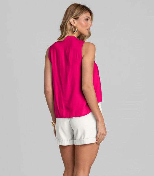 Regata Feminina com Pregas Dianna Rosa