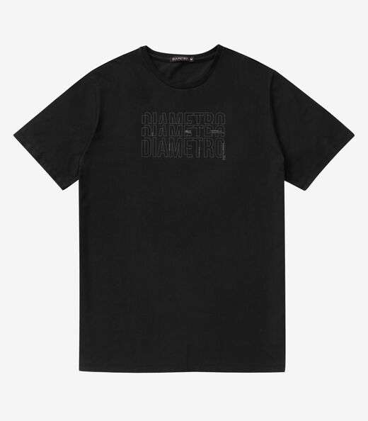 Camiseta Masculina Meia Malha Diametro Preto