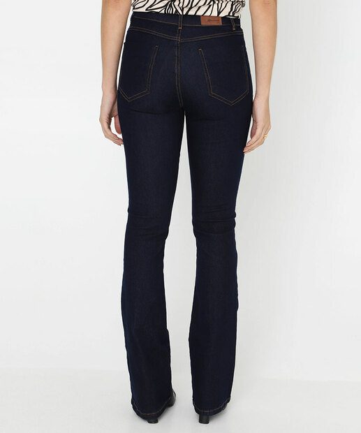 Calça Boot Cut Feminina Cintura Alta Sawary Azul