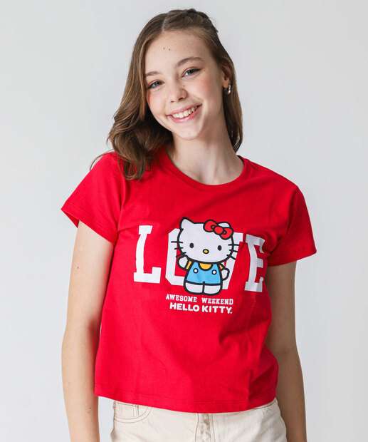 Image_Camiseta Juvenil Hello Kitty Tam 10 a 16 Vermelho