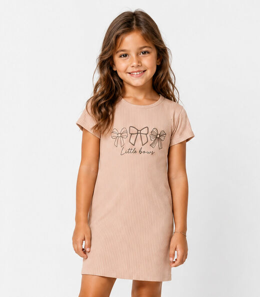 Image_Vestido Infantil Ribana Canelada E Estampa Select Rosa
