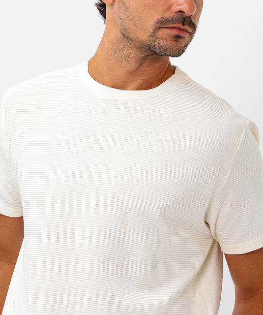 Camiseta Masculina Textura Manga Curta Marisa Off White