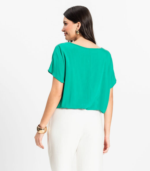 Blusa Feminina manga curta Infinita Cor Verde