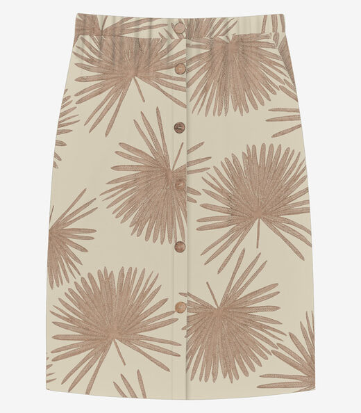 Saia Super Midi Feminina Plus Size Secret Glam Bege