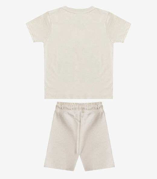Conjunto Infantil Camiseta com Bermuda Select Bege