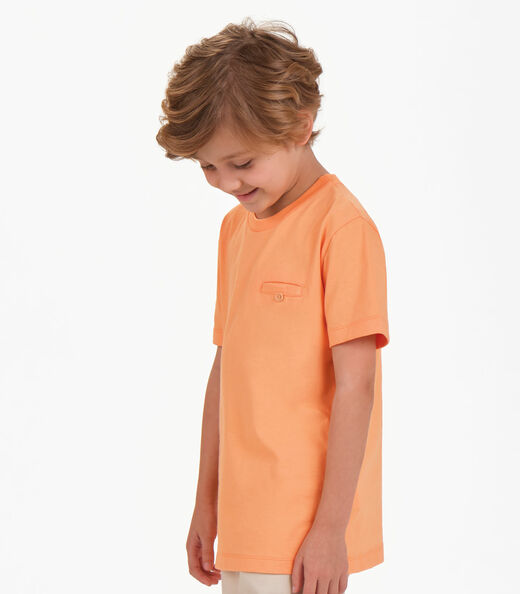Camiseta Menino em Meia Malha Trick Nick Laranja