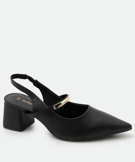 Image_Scarpin Feminino Slingback Salto Grosso Bebecê Preto