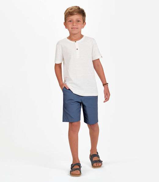 Conjunto Camiseta com Bermuda Menino Trick Nick Bege