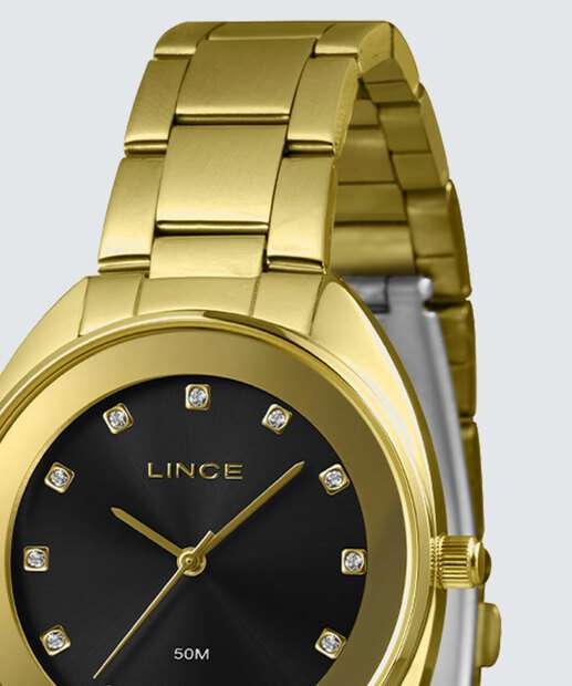 Kit Relógio Feminino Strass Lince LRGJ151L38KBO7P1KX