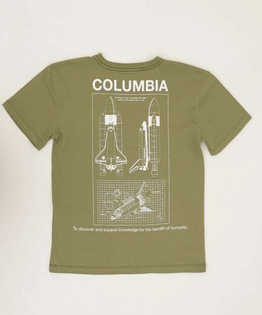 Camiseta Juvenil Manga Curta Nasa Tam 10 a 16
