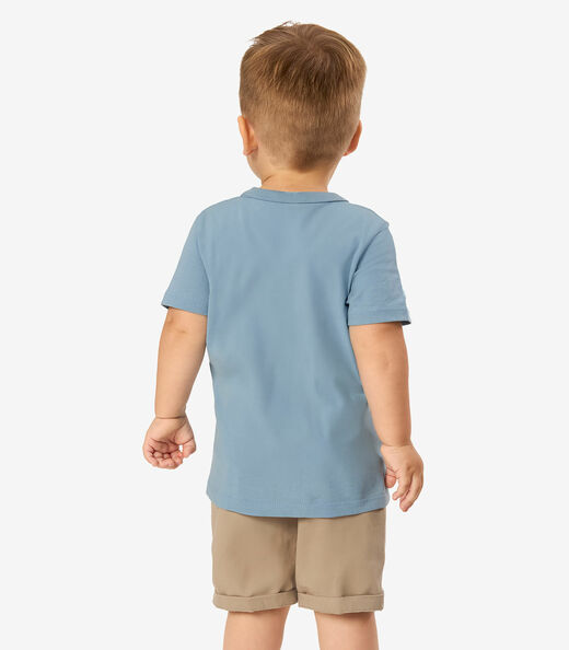 Conjunto Camiseta Com Bermuda Infantil Rovi Kids Azul