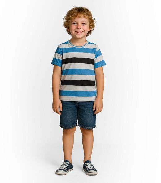 Image_Camiseta Infantil Masculina Infinita Cor Azul
