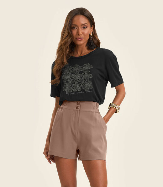 Blusa Feminina em Visco Tricot Rovitex Preto