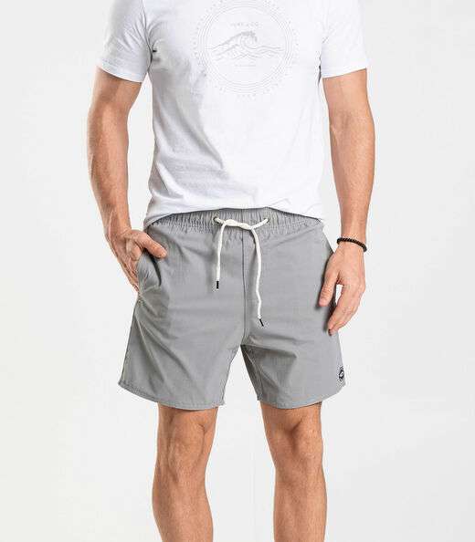 Bermuda Masculina De Microfibra Sarjada Long Bong Cinza