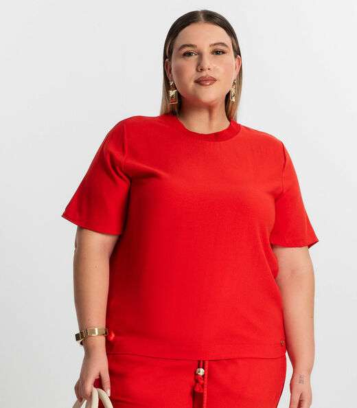 Blusa Feminina Plus Size Secret Glam Laranja