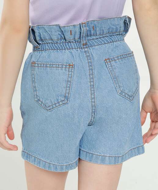 Short Infantil Jeans Clochard Bolsos Marisa Tam 4 a 10