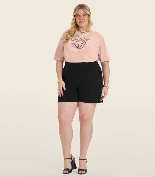 Image_Camiseta Plus Size em Meia Malha Secret Glam Rosa