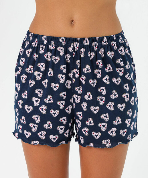 Pijama Feminino Corações Sem Manga Marisa Azul