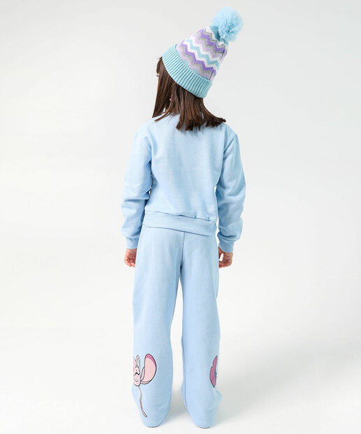 Conjunto Infantil Moletom Stitch Disney Tam 4 a 10 Azul