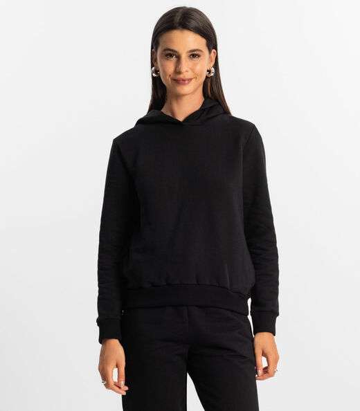 Blusão com Capuz Feminino Rovitex Preto