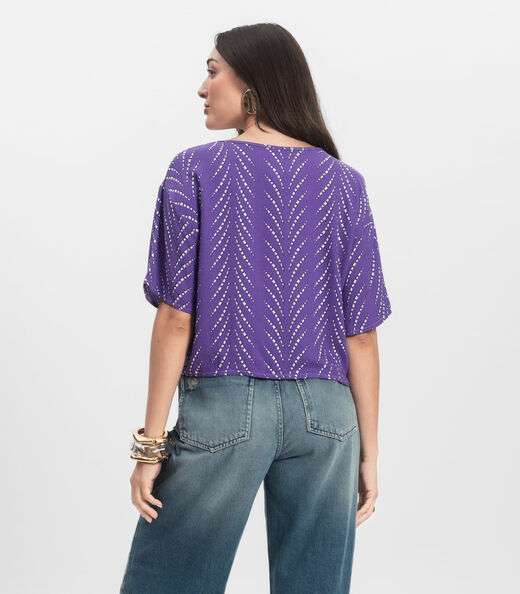 Blusa Feminina Estampada Infinita Cor Lilás